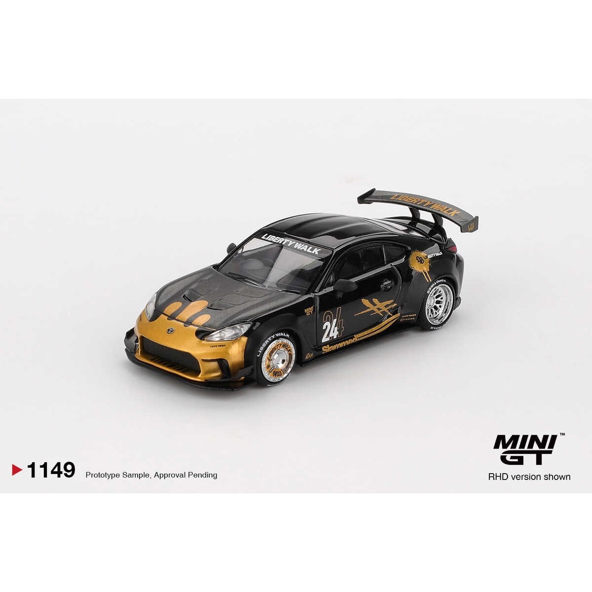 Mini GT 1/64 Toyota GR86 LB-Nation Black/Gold 01149 | 1/64 | Model