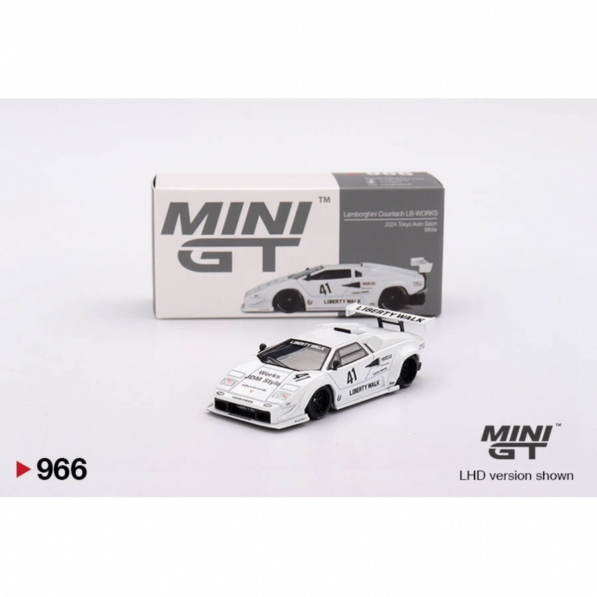 Mini GT 1/64 Lamborghini Countach LB-WORKS White 2024 Tokyo Auto