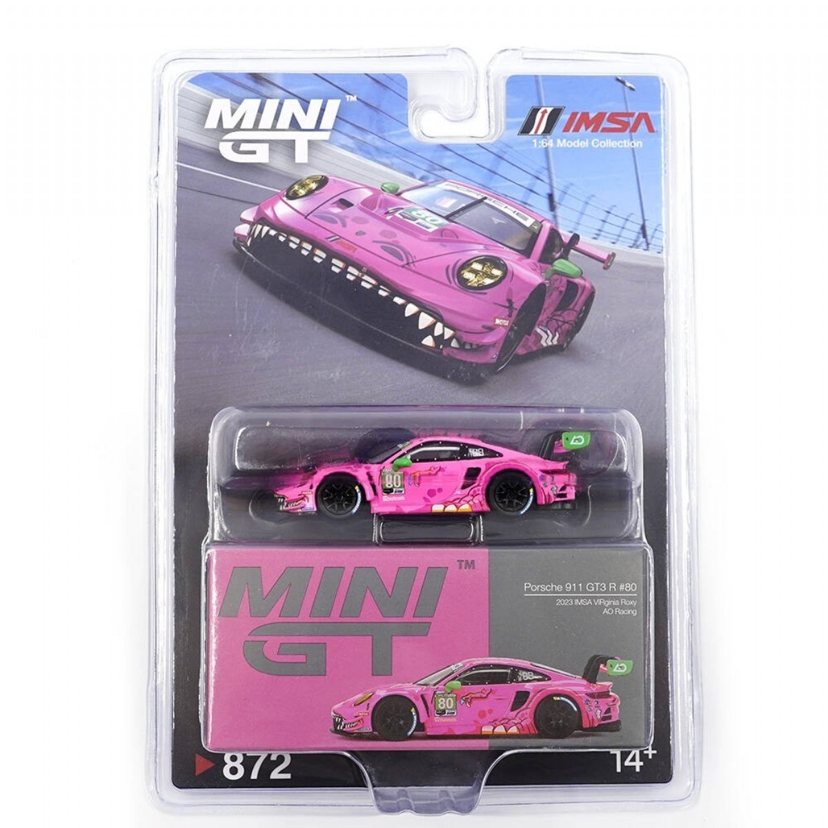 Mini GT 1/64 Porsche 911 GT3 R AO Racing 2023 IMSA VIRginia Roxy