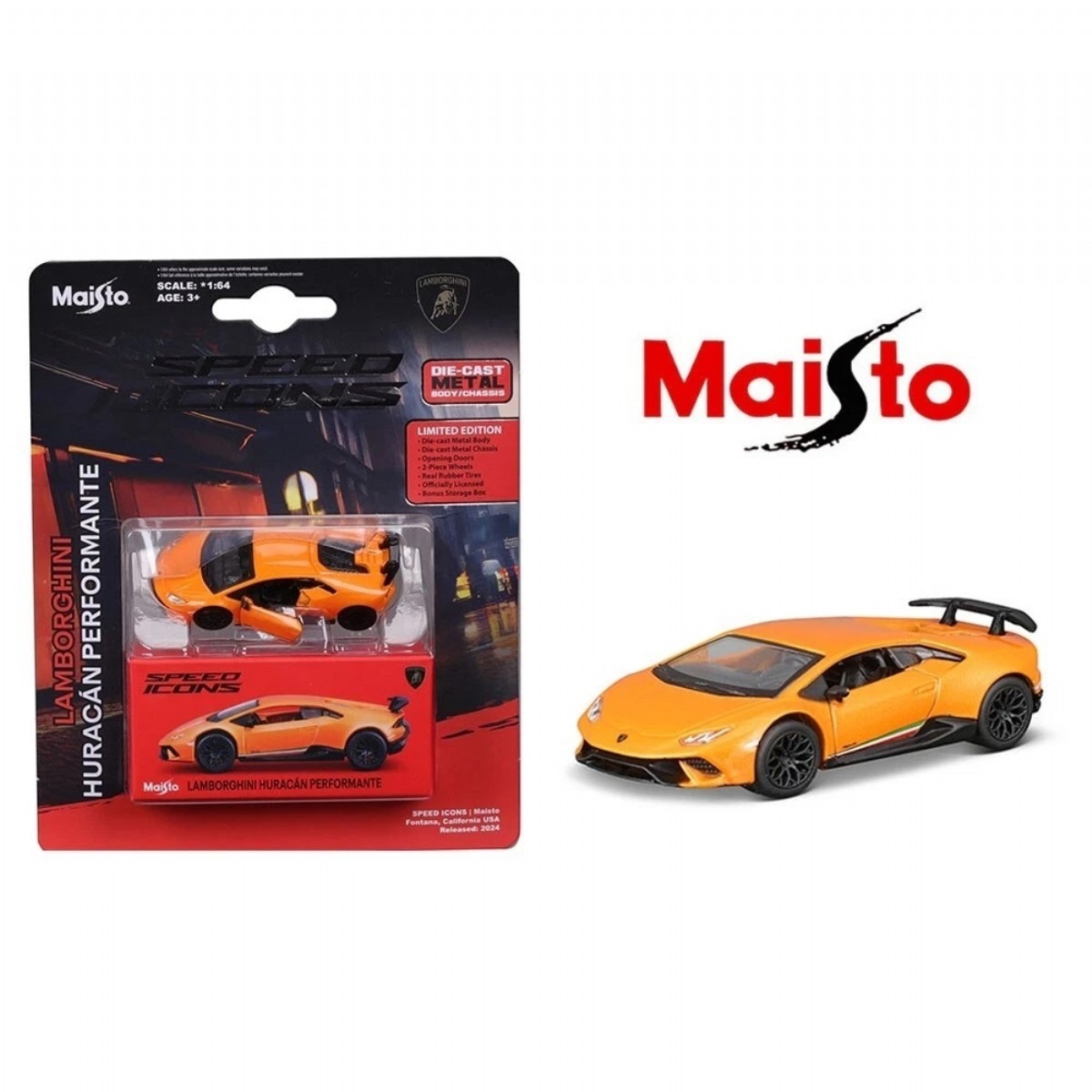 Maisto 1:64 Speed Icons - Lamborghini Huracan Performante Turuncu