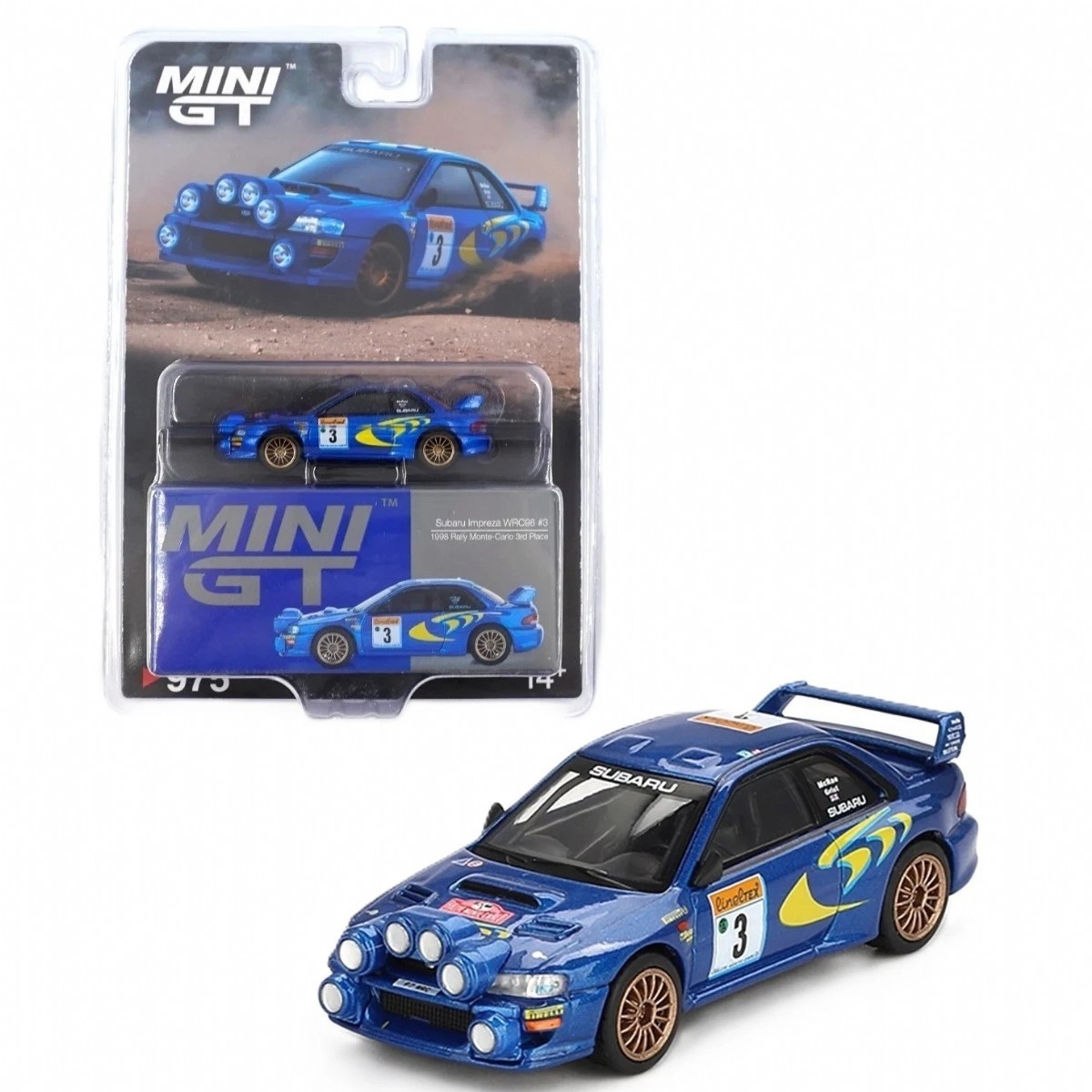 Mini GT 1/64 Subaru Impreza WRC98 1998 Rally Monte MGT00975-BL