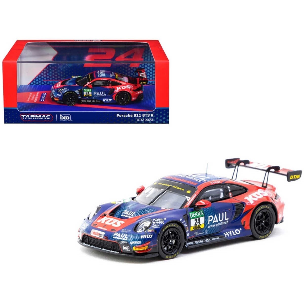 Tarmac Works X iXO Models 1/64 Porsche 911 GT3 R DTM 2023 #24 | 1