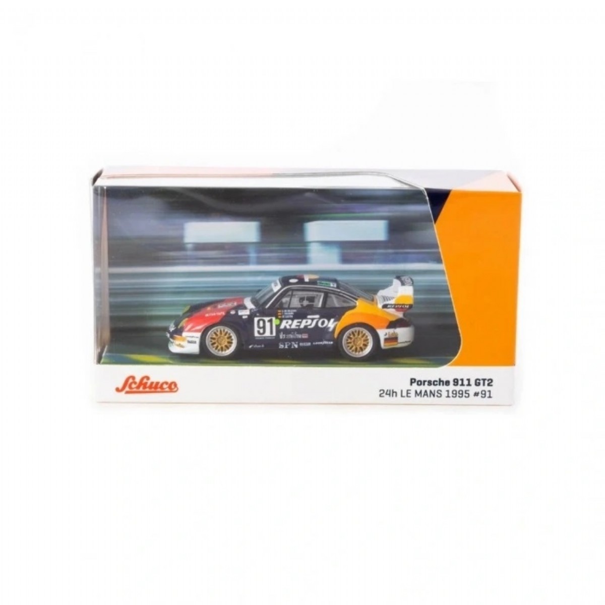 Tarmac Works X Schuco 1/64 Porsche 911 GT2 24h LE MANS 1995 #91
