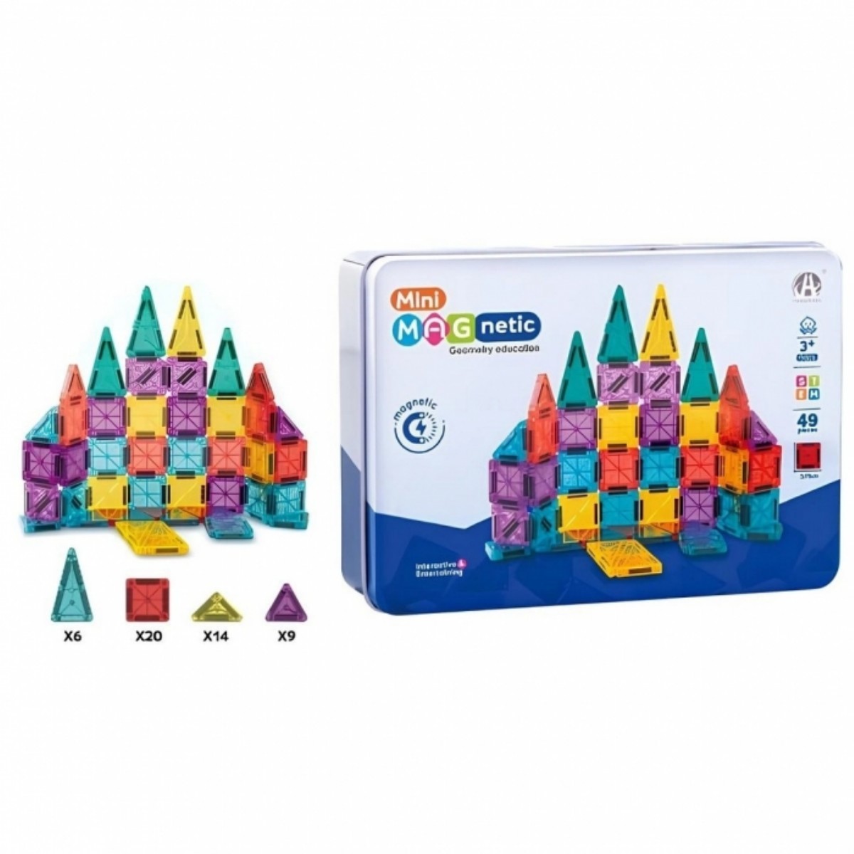 Mini Magnetic Puzzle Tin Box 3,75 Cm 49 Pcs Ch1477 | Eğitici