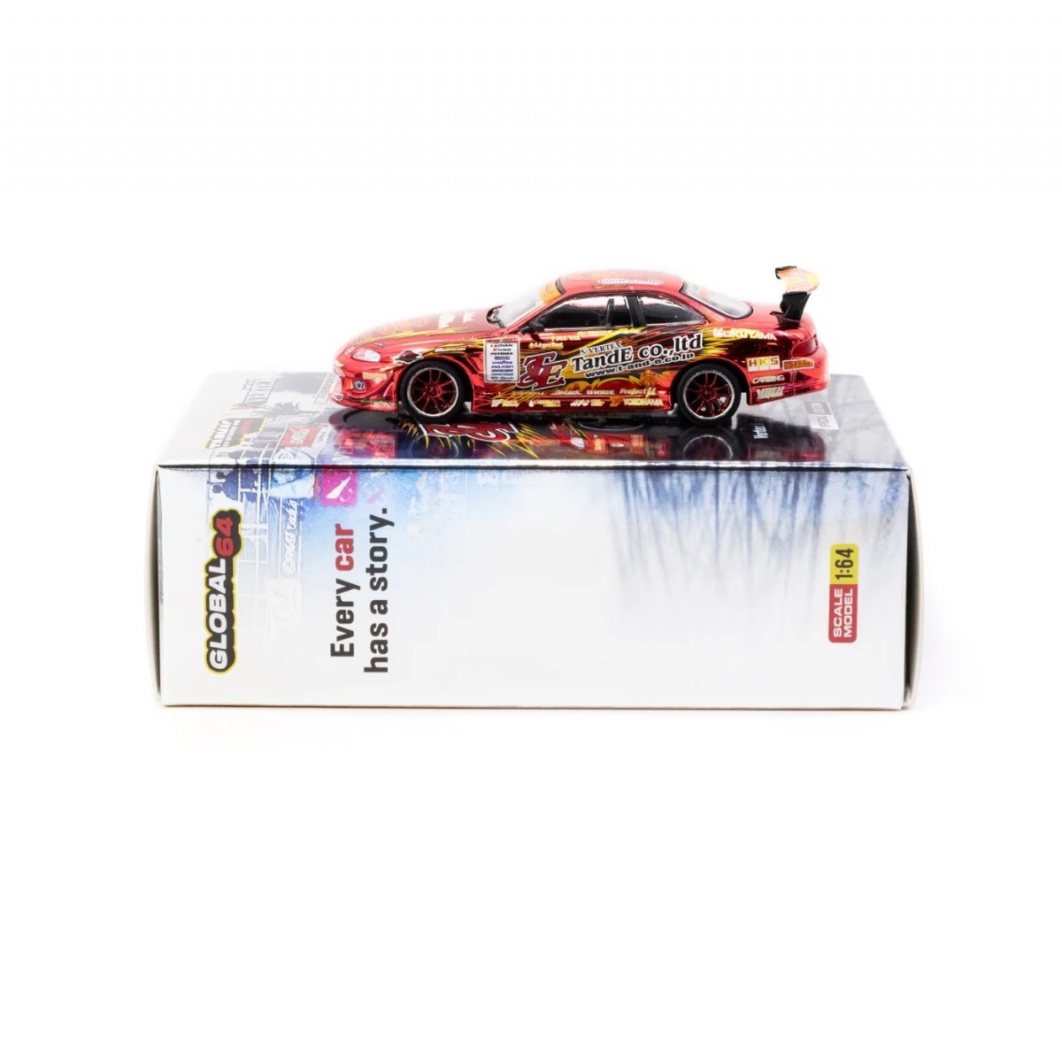 Tarmac Works 1/64 VERTEX Ridge TE3006 Soarer Chrome Red - Tokyo