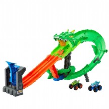 Hot Wheels Monster Trucks Köpek Balığı ve Dinozor Korkunç Ejderhaya Karşı Oyun Seti JFR06
